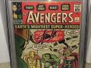 Avengers #1 CGC 5.0 1962 SS STAN LEE Signature Hulk Thor Iron Man F10 cm H10