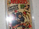 AVENGERS 4 CBCS  6.0 1ST Captain America Silver Age 1964 not CGC Vol 1 1963