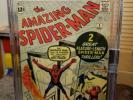 AMAZING SPIDERMAN ( 1st Series) #1 1963 CGC VG+ 4.5 OFF WHITE TO WHITE PAGES.