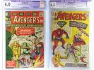 Avengers 1 & 2 1963 Marvel CGC 6.0/.5 FN 1st Appearance Avengers & Space Phantom