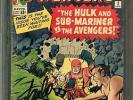 Avengers #3 CGC 3.0 SS STAN LEE 1st HULK & SUB-MARINER team-up Jack Kirby Cover