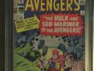 Avengers 3 CGC 5.0 | Marvel 1964 | 1st Hulk & Sub-Mariner Team-Up.