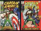 Captain America #117, #118 (Marvel 1969) High Grade 1st app, origin of Falcon