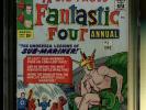 Fantastic Four Annual 1 CGC 4.0 | Early Spider-Man App. Sub-Mariner Origin.