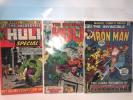 Lot Of 3 Vintage Comics Iron Man 59 Incredible Hulk 122 Hulk Special 4