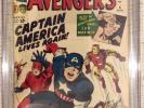 Avengers # 4 CGC 5.5 1 st SA Captain America 2, 3 Stan Lee Kirby
