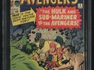 Avengers #3 CGC 4.5 (Marvel 1/64) 1st Hulk & Sub-Mariner team-up, FF, X-Men, ASM