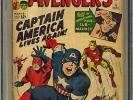 Avengers #4 1st Silver Age App. Captain America Kirby Marvel Comic 1964 CGC 3.5