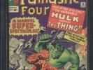 Fantastic Four 25 CGC 4.0 (R) OW Silver Key Marvel Comic FF Vs Hulk IGKC L K