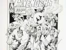 Arthur Adams SIGNED Marvel Comics Avengers #100 Art Print   Hulk Thor Iron Man