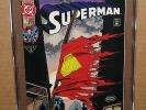 CGC 9.8 SUPERMAN 75 RARE 2ND PRINT VARIANT MAN OF STEEL DEATH batman 1st rebirth