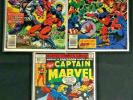Lot of 3 Captain Marvel Comic Books #50 #55 #57 Bronze Age 1977 1978