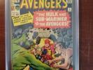 AVENGERS #3 - CGC 7.0 - OW PAGES - 1ST HULK & SUBBY TEAM-UP