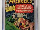 AVENGERS #3 CGC 5.0 HULK SUB-MARINER TEAMUP 1964 FANTASTIC FOUR X-MEN SPIDER-MAN