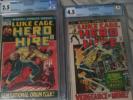 Hero For Hire Luke Cage #1 & 2 app. CGC Marvel key issue Set Power Man