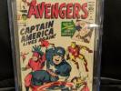 Avengers #4, 1964.  CGC 3.0 OW-W pages.  1st silver age app. of Captain America
