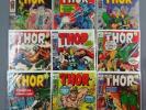 The Mighty Thor Silver Age Lot Of 9 #'s 187,190-191,197-198,200-203 F-VF Marvel