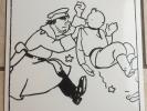 plaque émaillée Tintin au pays des soviets 45x45cm